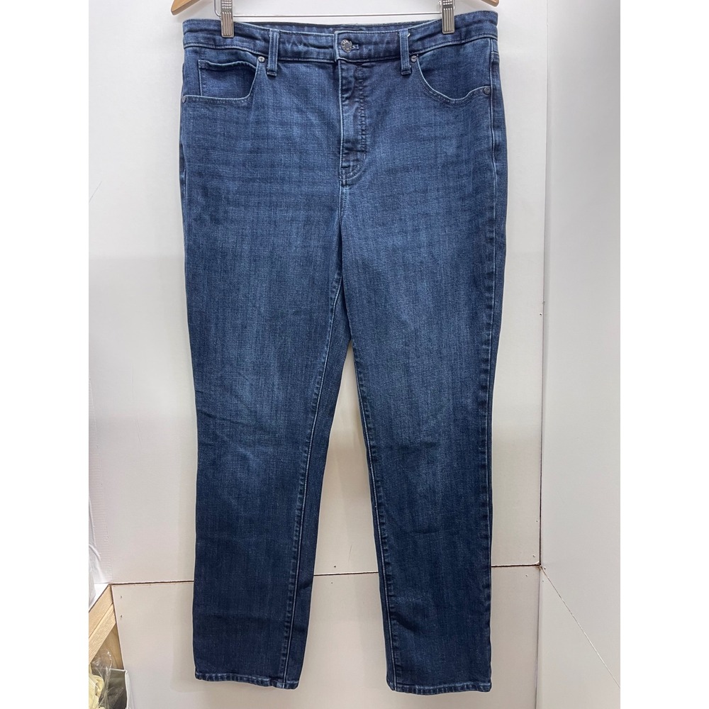 Talbots Womens Size 12 Straight Leg Jeans Dark Wash High Rise Denim Pants